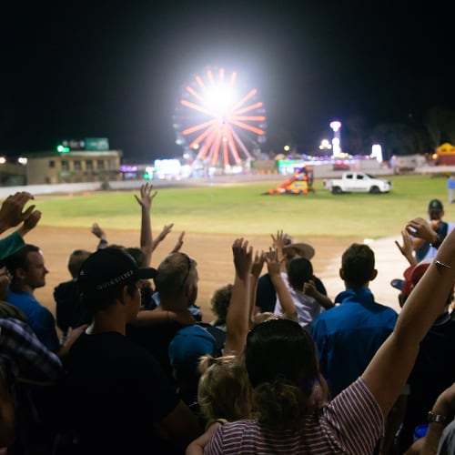 Crowd at the show at night